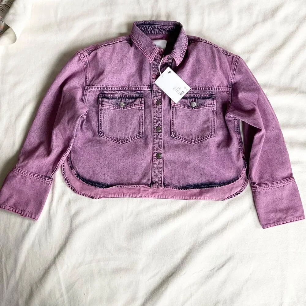 REMAIN BIRGER CHRISTENSEN Italy Purple Thalia Denim jacket US8-10 run big BUST46 - Picture 3 of 10